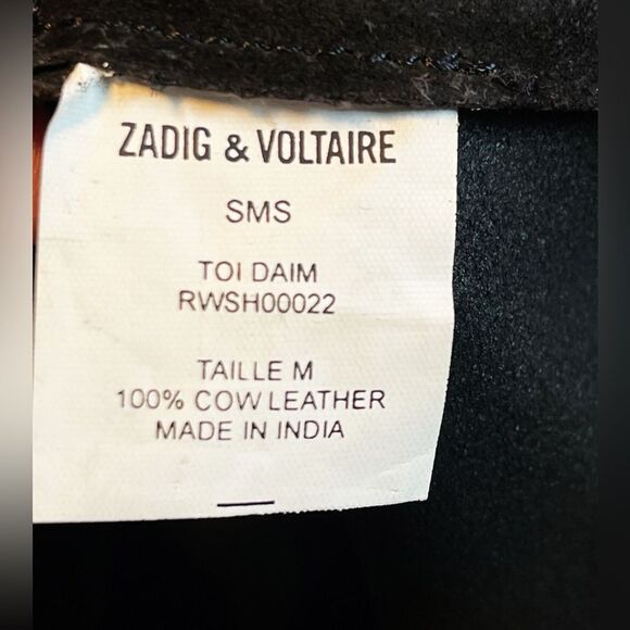 ZADIG & VOLTAIRE Toi Daim Suede Leather Shirt Jacket in BLACK NWT medium - Picture 6 of 9